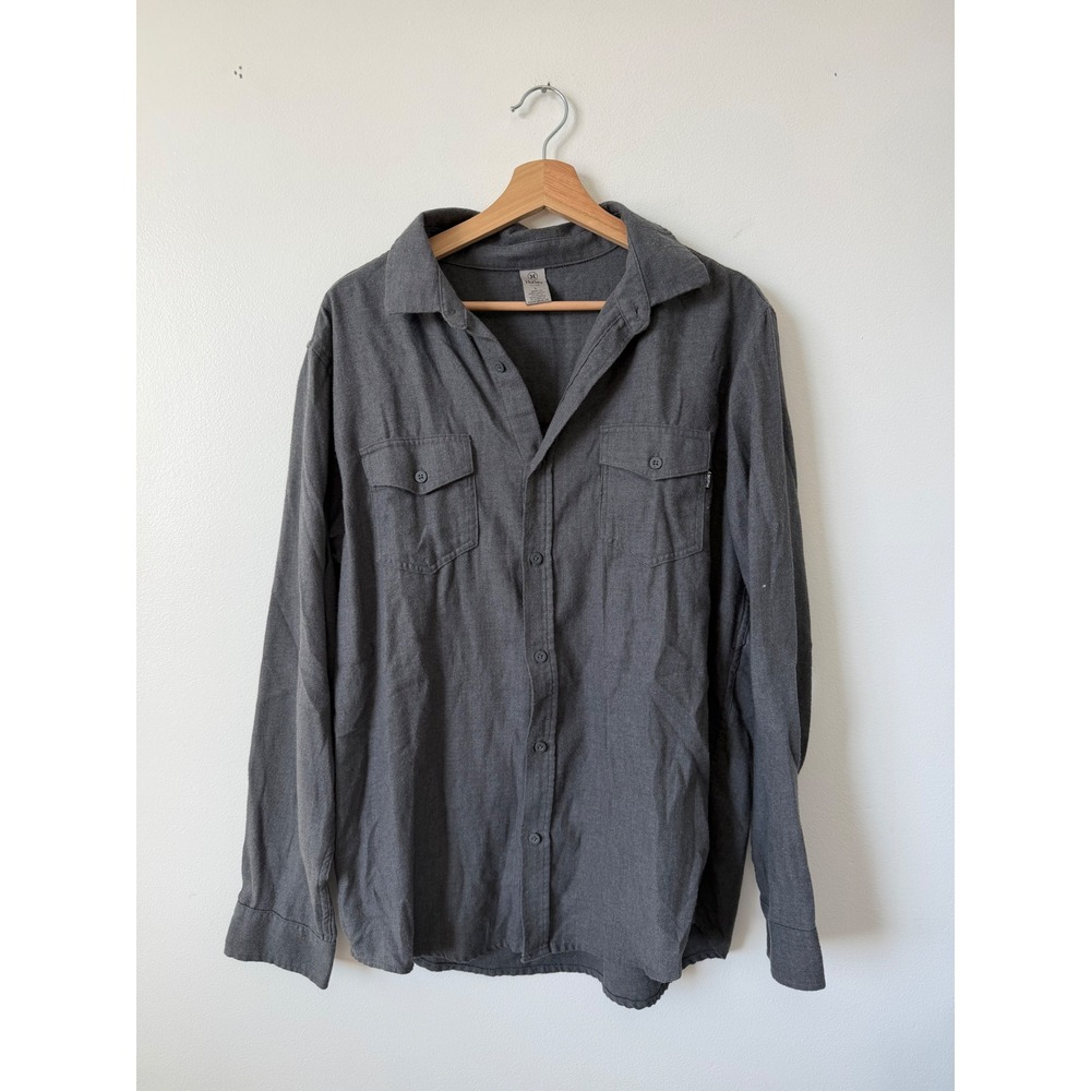 Hurley Men's Long Sleeve Button-Down Shirt – Light Grey – Size Large